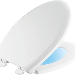 Delta Faucet 813902-N-WH Sanborne Elongated Nightlight Toilet Seat with Slow Close and Quick-Release, White