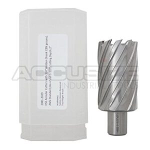 Accusize Industrial Tools 1-1/2'' Diameter by 2'' Depth Hss Annular Cutter Plus 1 Pilot Pin, 3/4'' Weldon Shank, 2081-2029pin