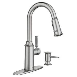 moen 87731srs glenshire spot resist stainless one-handle high arc pulldown kitchen faucet