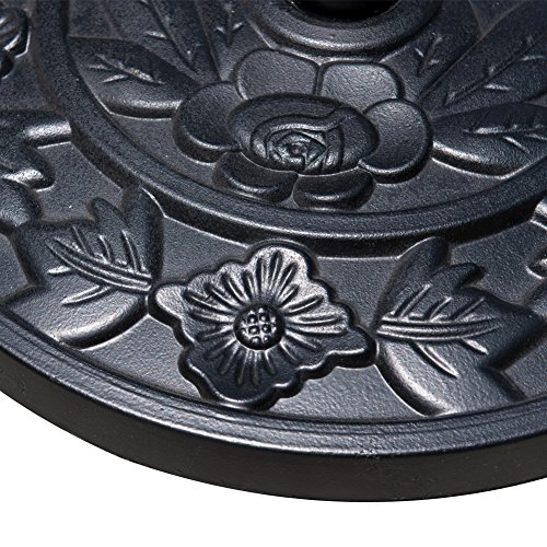 Sundale Outdoor Half Round Resin Umbrella Base for Half Patio Umbrella, Black