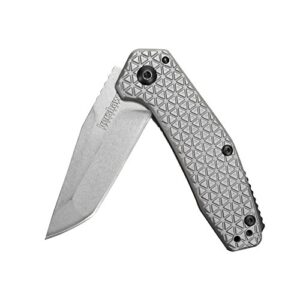 kershaw cathode pocket knife, 2.25" 4cr14 steel tanto blade, assisted spring opening knife, folding edc,silver
