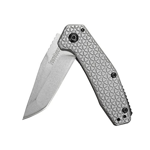 Kershaw Cathode Pocket Knife, 2.25" 4Cr14 Steel Tanto Blade, Assisted Spring Opening Knife, Folding EDC,Silver