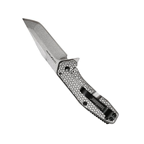 Kershaw Cathode Pocket Knife, 2.25" 4Cr14 Steel Tanto Blade, Assisted Spring Opening Knife, Folding EDC,Silver