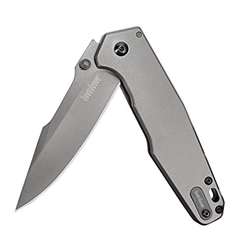 Kershaw Ferrite Pocket Knife, 3.3" 8Cr13MoV Steel Clip Point Blade, One-Handed Spring Assisted Opening EDC,Silver