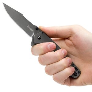 Kershaw Ferrite Pocket Knife, 3.3" 8Cr13MoV Steel Clip Point Blade, One-Handed Spring Assisted Opening EDC,Silver