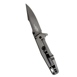 Kershaw Ferrite Pocket Knife, 3.3" 8Cr13MoV Steel Clip Point Blade, One-Handed Spring Assisted Opening EDC,Silver