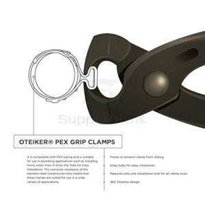 SUPPLY GIANT QYLU-DS34-70 Oetiker Style Pinch Clamps Pex Cinch Rings 1/2 INCH, Stainless Steel Pack of 50