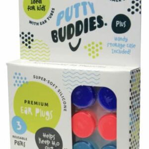 PUTTY BUDDIES Original Swimming Earplugs 3-Pair Pack (Purple/Teal/Magenta)