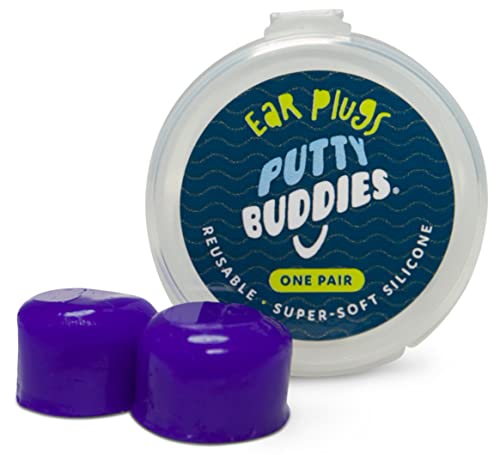 PUTTY BUDDIES Original Swimming Earplugs 3-Pair Pack (Purple/Teal/Magenta)