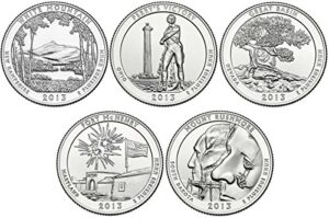 2013 s bu national parks quarters - 5 coin set uncirculated