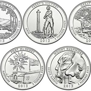 2013 S BU National Parks Quarters - 5 coin Set Uncirculated