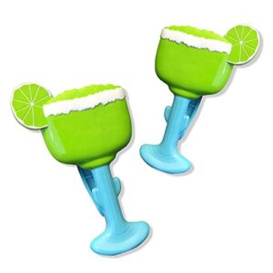 o2cool bocaclips - beach towel clips for beach chairs, patio and pool accessories - (margarita) 2 count