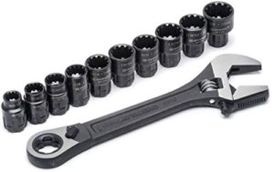 crescent 11 pc. pass-thru™ x6™ black oxide adjustable wrench and spline socket set - cptaw8