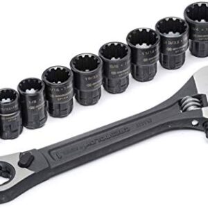 Crescent 11 Pc. Pass-Thru™ X6™ Black Oxide Adjustable Wrench and Spline Socket Set - CPTAW8