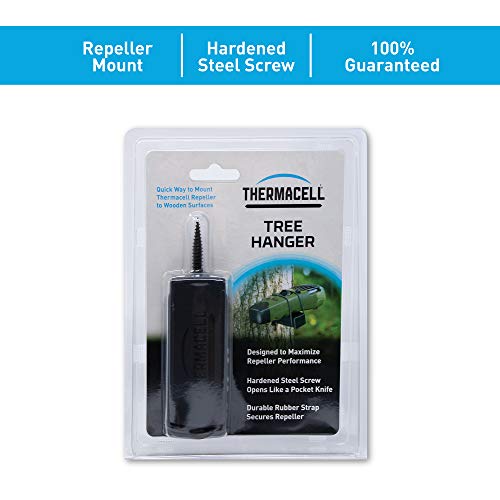 Thermacell Tree Hanger for Portable Repellers; Mount Thermacell Repellers to Wooden Surfaces Quickly and Easily; Maximizes Performance; Corrosion-Resistant, Hardened-Steel Screw, Black