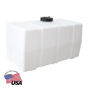 RomoTech 82123919 Horizontal Square Polyethylene Reservoir Water Tank for Farming Construction and More, 50 gallon, saddle