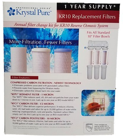 Krystal Pure Replacement Filter KR10 Reverse Osmosis with Especial Cosas Microfiber Towel