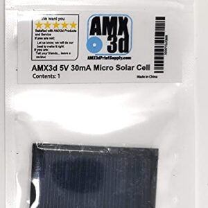 AMX3d AMX Solar 5V 30mA 53X30mm Micro Mini Power Solar Cells for Solar Panels- DIY Projects - Toys - Classrooms - Labs - Solar Charge 3.6v