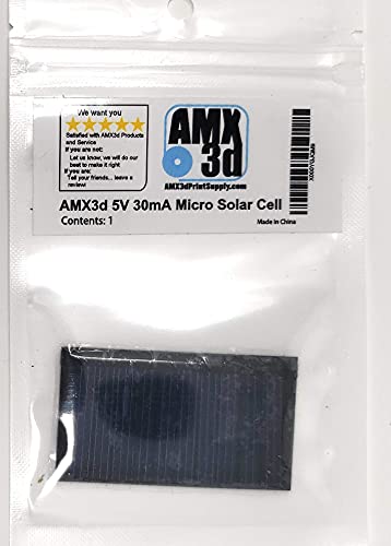 AMX3d AMX Solar 5V 30mA 53X30mm Micro Mini Power Solar Cells for Solar Panels- DIY Projects - Toys - Classrooms - Labs - Solar Charge 3.6v