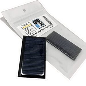 AMX3d AMX Solar 5V 30mA 53X30mm Micro Mini Power Solar Cells for Solar Panels- DIY Projects - Toys - Classrooms - Labs - Solar Charge 3.6v