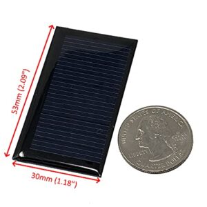 AMX3d AMX Solar 5V 30mA 53X30mm Micro Mini Power Solar Cells for Solar Panels- DIY Projects - Toys - Classrooms - Labs - Solar Charge 3.6v