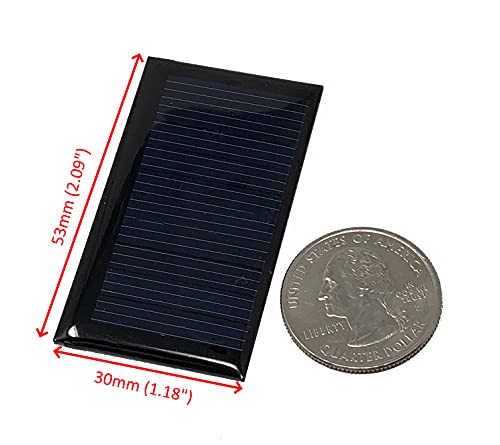 AMX3d AMX Solar 5V 30mA 53X30mm Micro Mini Power Solar Cells for Solar Panels- DIY Projects - Toys - Classrooms - Labs - Solar Charge 3.6v