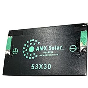 AMX3d AMX Solar 5V 30mA 53X30mm Micro Mini Power Solar Cells for Solar Panels- DIY Projects - Toys - Classrooms - Labs - Solar Charge 3.6v