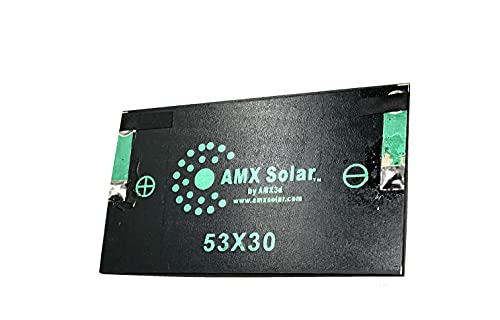 AMX3d AMX Solar 5V 30mA 53X30mm Micro Mini Power Solar Cells for Solar Panels- DIY Projects - Toys - Classrooms - Labs - Solar Charge 3.6v