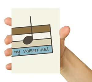 funny valentine card - b my valentine - 5x7 greeting card for music geeks - music note - handmade card, anniversary card, funny card, love card, valentine's day greetings