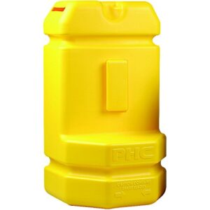 box usa blade bank®, yellow, use to safely dispose of dull, broken or old utility blades, ideal for shipping and recieving, crafts and warehouse use, case of 1