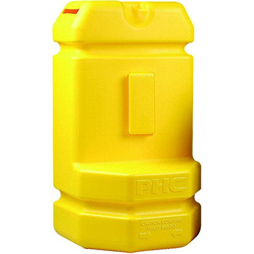 BOX USA Blade Bank®, Yellow, Use to Safely Dispose of Dull, Broken or Old Utility Blades, Ideal for Shipping and Recieving, Crafts and Warehouse Use, Case of 1