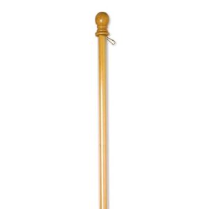 evergreen solid wood 56" flag pole | single holder ring clip and spinning anti-wrap tube | outside wall mounted | house and 3'x5' american flags with sleeve or grommets | residential or commercial | pole only