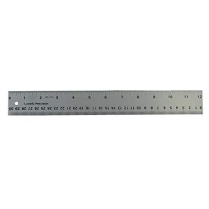 ludwig precision non-slip backed aluminum straight edge ruler, 12-inch, silver