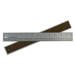 Ludwig Precision Non-Slip Backed Aluminum Straight Edge Ruler, 12-INCH, Silver