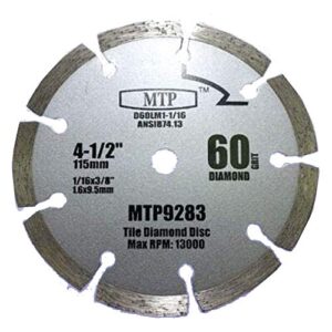 mtp 60 grits 4-1/2" 4.5 inch diamond circular saw blade for rockwell rk3441k, worx wx429l 9.5mm/ 3/8" arbor tile grout concrete, brick, block, masonry