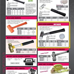 HHIP Pro Series 7080-0302 Vertex Dead Blow Hammer, Deadblow Mallet w/UPE Plastic Face, 1.2” Diameter Steel Shot Head, Non-Marring, 16 oz