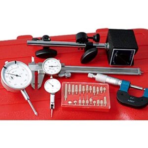 hhip 4902-0006 6 piece inspection kit caliper, magnetic base, indicators, micrometer, point kit