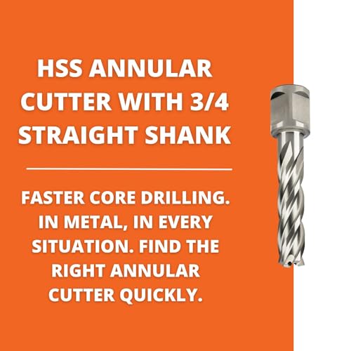 Jancy Slugger by Fein - HSS Nova Annular Cutter with Centering Pin - 3/4" Straight Shank, 2" Depth, 1/2" Diameter - 63134127042