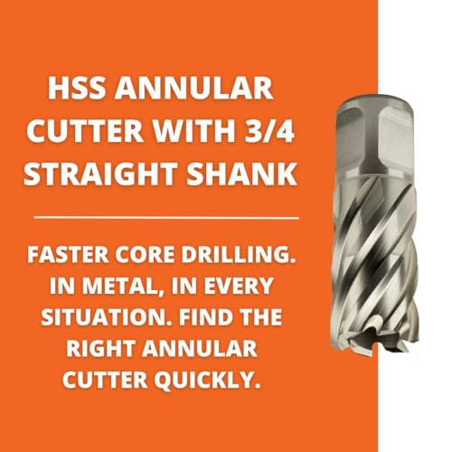 Jancy Slugger by Fein - HSS Nova Annular Cutter with Centering Pin - 3/4" Straight Shank, 1" Depth, 3/4" Diameter - 63134191041