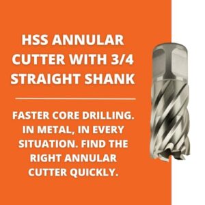 Jancy Slugger by Fein - HSS Nova Annular Cutter with Centering Pin - 3/4" Shank, 1" Depth, 11/16" Diameter - 63134175041