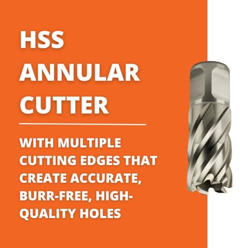 Jancy Slugger by Fein - HSS Nova Annular Cutter with Pilot Pin - 3/4" Straight Shank, 1" Depth, 5/8" Diameter - 63134158041