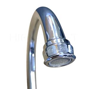 Highcraft 393II Kitchen Faucet, High Arc Swivel Spout, Chrome Plated Finish, Lead-Free Construction, Pull Out Side Spray Hose, 2 Operate Metal Handle 1.5 GPM Flow Rate Easy to Use