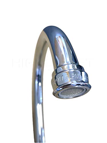 Highcraft 393II Kitchen Faucet, High Arc Swivel Spout, Chrome Plated Finish, Lead-Free Construction, Pull Out Side Spray Hose, 2 Operate Metal Handle 1.5 GPM Flow Rate Easy to Use