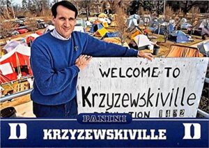 mike krzyzewski basketball card (duke blue devils) 2015 panini team collection #8 krzyzewskiville