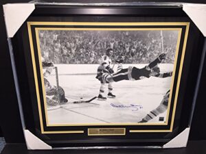 bobby orr the goal autographed 16x20 framed photo boston bruins 1970 stanley cup