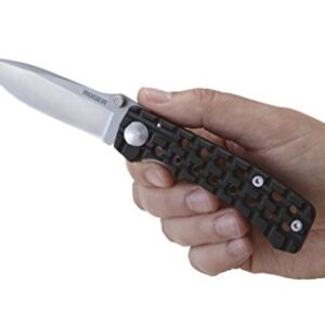 CRKT Ruger Go-N-Heavy Compact EDC Folding Knife with Sheath: Heavy Duty Outdoor, Everyday Carry, Plain Edge Blade, Thumb Stud, Liner Lock, Aluminum Handle, Nylon Sheath R1803