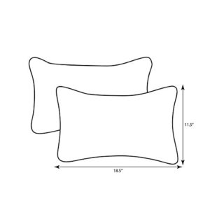 Pillow Perfect - 586670 Outdoor/Indoor Woodblock Prism Lumbar Pillows, 11.5" x 18.5", Blue, 2 Pack