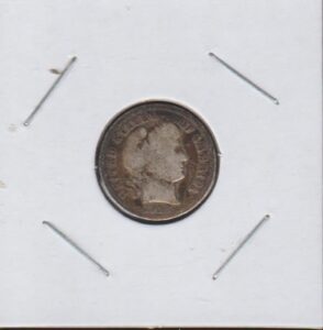 1916 barber or liberty head (1892-1916) dime very good