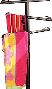 O2COOL Pool & Spa Valet™, Adjustable Pool & Patio Towel Holder, Towel Holder, Towel Bar, Poolside Table, Poolside Towel Holder, Weighted Base Outdoor Towel Holder, O2COOL, Pool Valet, Bronze