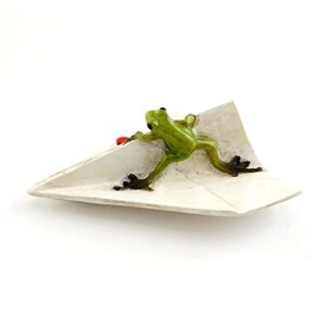 Top Collection Miniature Fairy Garden and Terrarium Sealed with Love Frog on Paper Plane Statue